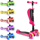 Hurtle 3-Wheeled Scooter for Kids - Wheel LED Lights, Adjustable Lean-to-Steer Handlebar, and Foldable Seat - Sit or Stand Ride with Brake for Boys and Girls Ages 1-14 Years Old by TinyTreasures Baby Boutique