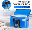 TAILI Extra Large Moving Bags, 4 Pack Blue Heavy Duty Totes For Storage with Visible Window, Wrap Around Handles, Storage Bags for Space Saving, Alternative to Moving Boxes by TinyTreasures Baby Boutique