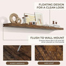 RICHFOCUS 72Inch Floating Shelves for Wall 2 Pack Shelves for Bedroom|Kitchen|Bathroom Wall Mounted Rustic Wood Floating Shelf with Invisible Brackets for Books|Storage|Decor, Rustic Brown by CozyNest Decor