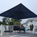 PURPLE LEAF Cantilever Umbrella 12FT Outdoor Square Double Top Large Offset Hanging 360° Rotation Heavy Duty Umbrella for Garden Patio Deck Pool Backyard Spectrum Denim by GreenHaven Gardens