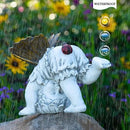 Garden Flower Fairy Outdoor Solar Decor,Fairy Garden Sculpture,Resin Ornaments for Patio Lawn Yard Porch,Playful Garden Flower Fairy Statues for Outside Angel Gifts,8.98 Inches Tall by GreenHaven Gardens