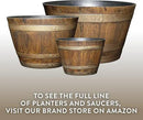 Classic Home & Garden Whiskey Barrel Planters - Wood Finish Flower Planter Pot - Decorative Garden Pots - Indoor & Outdoor Resin Planters - Weather-Resistant Planting Pots (9" Walnut Brown, Pack of 1) by CozyNest Decor