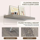 RICHFOCUS 36Inch Floating Shelves for Wall 2 Pack Shelves for Bedroom|Kitchen|Bathroom Wall Mounted Rustic Wood Floating Shelf with Invisible Brackets for Books|Storage|Decor, Grey by CozyNest Decor