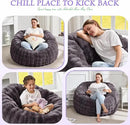 Hobestluk Bean Bag Chair Oversized Bean Bag Chair for Adults Donut-Shaped Large Bean Bag with Spacious Design for Living Room Bedroom or Reading Nook (Bubble Dark Grey) by CozyNest Decor