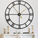 LEIKE 40 Inch Extra Large Modern Wall Clock, Oversize Rustic Round Nearly Silent Battery Operated, Black Metal Roman Numerals Wall Clocks for Living Room, Bedroom, Entrance Home Decor by CozyNest Decor