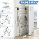 APEXCHASER Clothes Drying Rack with 4 Wings, Stainless Steel Drying Rack Clothing with Height-Adjustable, Foldable Gullwings Laundry Drying Rack, Indoor Outdoor Use, No Assembly, Black by TinyTreasures Baby Boutique