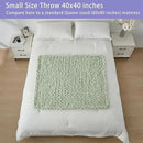 Bigacogo Chunky Knit Throw Blanket for Couch, 40x40 inches, 100% Hand Knitted with Thick Jumbo Chenille Yarn, Cozy Soft Large Rope Knot Cable Crochet Blankets for Sofa Bed Living Room, Sage Green by CozyNest Decor
