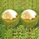 Nerien Gazing Ball, 3.9" Stainless Steel Garden Mirror Globe, Polished Ornament Sphere, Hollow Floating Reflective Hemisphere, Home Outdoor Pond Housewarming Swimming Pool Decoration, Gold, 2pcs by GreenHaven Gardens