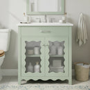 30 Inches Bathroom Vanity with Tempered Glass