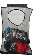 Hanging Mesh Laundry Hamper (30in*20in*2in) Large Dirty Clothes Bag, Can Be Used Behind The Door & Closet & Caravan& Bathroom (Black) by CozyNest Decor