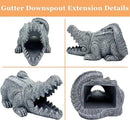 Realistic Crocodile Statue, Garden Rain Downspout Diverter, Splash Block & Gutter Extender, Decorative 3"x4" Gutter Extension, Outdoor Decor Sculpture, Unique Gutter Downspout Decoration by GreenHaven Gardens