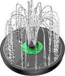 Solar Fountain Full Glass Panel No Battery, 3.5W Solar Bird Bath Fountains with 4 Fixed Rods & 7 Nozzles, Solar Fountain Pump for Bird Bath, Garden, Pond, Pool, Patio (Black Panel) by GreenHaven Gardens