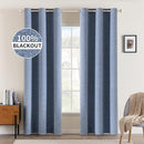 MIULEE Linen Blackout Curtains and Drapes 100% Room Darkening Thermal Insulated Grommet Window Panels with Coating 2 PCs W 42 x L 90 inches Stone Blue by TinyTreasures Baby Boutique