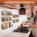 5 Pack Spice Rack Seasoning Organizer Wall Mount, Screw or Adhesive Hanging Shelf Basket Spice Organizer Shelf for Kitchen, Black by CozyNest Decor