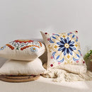 Embroidered Throw Pillow Cover 18x18 Classic Boho Floral Pattern Pillows Cover Outdoor Decorative Pillowcase,Durable Cozy Textured Cushion Case for Sofa Couch Bed Living Room,Blue by CozyNest Decor