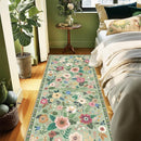 Floral 2x10 Area Rug Machine Washable Soft Print Boho Carpet Non Slip Doormat Low Pile Flower Area Rugs for Living Room Bedroom Nursery Kitchen Dining Room Indoor-Light Green by TinyTreasures Baby Boutique