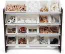Humble Crew Supersized Toy Storage Organizer with 16 Removable Bins, Espresso/White – Large Toy Storage for Toddlers Ideal for Kids' Rooms, Playrooms, and Nurseries - Modern Toy Bins for Kids by TinyTreasures Baby Boutique
