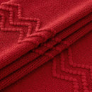 MIULEE Red Knitted Throw Blanket for Couch Boho Textured Cozy Woven Blanket with Tassels for Sofa Chair Bed Living Room Acrylic Wave Pattern 50"x60" by CozyNest Decor