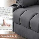 Rocker Swivel Recliner Chair for Adults, Overstuffed Large Manual Recliner Glider with Massage and Heat, Comfy Soft Fabric Living Room Reclining Sofa Chair(Technical Grey) by CozyNest Decor