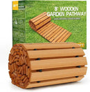 RELIANCER 8' Wooden Garden Pathway,Outdoor Roll Out Cedar Straight Walkway,Patio Path Decorative Garden Boardwalk Walkways,Weather-Resistant Roll Up Beach Wood Road Floor,Wedding Party Pathways by GreenHaven Gardens