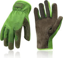HANDLANDY Leather Work Gloves for Men & Women, Reinforced Durable Garden Gloves, Cowhide Working Glove for Gardening by GreenHaven Gardens