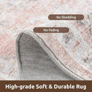 AMOAMI-3X5 Area Rug-Soft Washable Vintage Throw Accent Rugs for Living Room, Entryway, Bedroom, Kitchen, Bathroom, Laundry Room, Kitchen, Bathroom, Bedside, No Slip Pink by CozyNest Decor