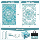 Pauwer Waterproof Outdoor Rug 8x10, Reversible Plastic Straw Patio Camping Rug, Indoor Outdoor RV Mat Carpet for Deck, Camper, Porch, Balcony, Backyard, Picnic, Boho Teal by GreenHaven Gardens