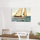 ARTISTIC PATH Nautical Sailboat Canvas Wall Art - Coastal Ocean Artwork Seascape Sailing Prints Wave Boat Picture Sunset Marine Ship Painting for Bedroom by CozyNest Decor
