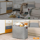 DULLEMELO Large Storage Baskets for Blankets Living Room 51L Canvas Storage Baskets for Organizing 3 Pack Collapsible Baskets Bins for Organizing Home Office with Handles (Grey) by TinyTreasures Baby Boutique