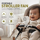 Portable Mini Travel Stroller Fan - Battery Operated, Clip On, Small, Handheld, Rotating, Rechargeable, Personal Fan with Flexible Tripod, 3 Speeds for Baby Crib, Bed Car, Seat Treadmill by TinyTreasures Baby Boutique