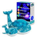 Cloud B Ocean Projector Nightlight with White Noise Soothing Sounds | Adjustable Settings and Auto-Shutoff | Tranquil Whale Family - Blue by TinyTreasures Baby Boutique