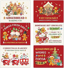 Gingerbread Christmas Placemats Set of 6 Gingerbread Candy Plastic Table Mats Hot Cocoa Place Mats Xmas Gnome Tree Washable Table Decoration for Indoor Outdoor Party Kitchen Dining by CozyNest Decor
