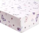 La Premura 3-Piece Purple Butterfly Baby Crib Bedding Set for Girls, Lilac Standard Size Crib Set for Baby Girl, Comforter, Fitted Sheet, and Dust Ruffle Skirt, Baby Nursery Floral Design for Girls by TinyTreasures Baby Boutique