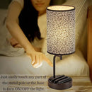 Dreamholder Touch Control USB Table Lamp, Upgraded 3-Way Dimmable Nightstand Desk Lamp with USB C & A Charging Ports and AC Outlet, Bedside Lamp for Bedroom Dimmable 9W LED Bulb Included by CozyNest Decor