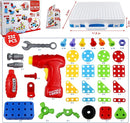 STEM Toys for 3 5 7 Year Old Boys Kids, 232 Pcs Kids Drill Set Building Blocks, DIY Educational Construction Engineering Toys, Creative Mosaic Electric Drill Set Gift for Kid Boys Girls Age 3-8 Years by TinyTreasures Baby Boutique