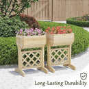 Raised Garden Bed, Standing Vertical Horticulture Planter Box for Backyard, Patio, Balcony, Planter for Flowers Herbs Vegetables for Indoor & Outdoo Decor with Trellis (Natural) by GreenHaven Gardens