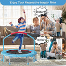 CLORIS 38in/48in Folding Trampoline - Max Load 220lbs / 450lbs Mini Trampoline Rebounder Trampoline for Adults with Adjustable Foam Handle, with safty Padded Cover Best Gift for Kids/Adult by TinyTreasures Baby Boutique