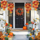 RECUTMS Fall Leaves Hanging Plant Artificial Fall Leaves Garland with Berry Fake Autumn Wall Hanging Leaf Vines for Home Halloween Party Door Frame Fireplace Decoration(Orange with Berry) by CozyNest Decor