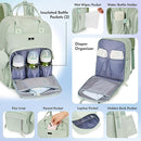 Dikaslon Diaper Bag Backpack with Portable Changing Pad, Pacifier Case and Stroller Straps, Large Unisex Baby Bags for Boys Girls, Multipurpose Travel Back Pack for Moms Dads, Mint Green by TinyTreasures Baby Boutique