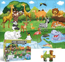 Jumbo Floor Puzzle for Kids, Large Jigsaw Puzzles 35 Piece for Kids Ages 3-5,Preschool Learning & Education Toys, Gifts for 4-8 Year Old Boys and Girls (Grassland Animal) by TinyTreasures Baby Boutique