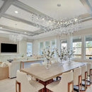 Modern Crystal Silver Chandelier, 55" Large Rectangular Oval Tree Branch Crystal Chandeliers for Dining Room,16-Light Flush Mount K9 Crystal Chandeliers, for Kitchen Island,Dining Room by CozyNest Decor