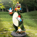 Dinosaur Eating Gnomes Garden Decor Statue - Funny Dinosaur Gnome Massacre Outdoor Decor for Yard, Patio, Lawn Ornaments - Garden Gifts for Mothers Day, Housewarming, Festival by CozyNest Decor