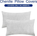 CaliTime Throw Pillow Covers Decorative 12 X 20 Inches Pack of 2 Cozy Chenille Cushion Cases for Couch Sofa Bed Living Room Home Moonbeam Gray by CozyNest Decor