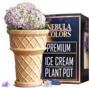 Fun & Unique Ice Cream Cone Flower Planter Charming 7" Tall Ceramic Vase for Indoor & Outdoor Home Decor – Quirky Retro Garden Art for Plant Lovers by GreenHaven Gardens