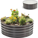 Epic Gardening 5-in-1 Modular Galvanized Raised Garden Bed Kit, 15" Tall Metal Planter Box, Durable Aluzinc Steel Raised Garden Bed Outdoor for Vegetables, Herbs, Flowers & Fruits - Round - Slate Grey by GreenHaven Gardens