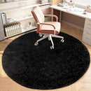 4FT Round Rug for Bedroom: Fluffy Shag Soft Washable Rugs Circle Small Fuzzy Plush Indoor Carpet for Living Room Nursery Playroom Dorm Kids Girls Boys Room (Black, 4'x4') by TinyTreasures Baby Boutique