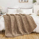WESHIONGOO Chunky Knit Blanket Throw 50"×60" Knitted Throw Blankets for Couch Bed Fluffy Soft Blanket with Jumbo Chenille Yarn Thick 100% Handmade (Brown) by CozyNest Decor