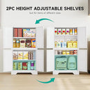 SISESOL White Storage Cabinet with 4 Doors and 2 Adjustable Shelves,Farmhouse Food Pantry Cabinets,Small Bathroom Cabinet,4 Tier Metal Storage Cabinets for Home Kitchen,Dining/Living/Laundry/Room by CozyNest Decor