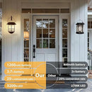 Otdair Solar Lantern Outdoor - 2 Glass Hanging Lights, Waterproof Wall Sconce, Decorative for Front Porch, Yard and Garden by GreenHaven Gardens