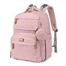 BabbleRoo Diaper Bag Backpack, Travel Backpack with Changing Pad, Pacifier Case & Stroller Straps, Multifunction, Waterproof, Unisex – Pink by TinyTreasures Baby Boutique